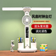 蠻丂護(hù)眼臺(tái)燈學(xué)習(xí)專用大學(xué)生宿舍插電式床頭燈書桌閱讀多功能筆筒燈 LED臺(tái)燈雙頭風(fēng)扇時(shí)鐘款 插電款+贈(zèng)送USB線