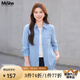 MsShe【小香風(fēng)亮絲粗花呢】大碼女裝2025春裝胖mm外套 A款-冰河藍(lán)色現(xiàn)貨（偏小半個(gè)碼） 2XL