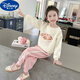 迪士尼（Disney）兒童衛衣套裝新款時(shí)髦女寶寶秋裝洋氣韓版女童休閑兩件套 蝴蝶結套裝-粉色 110 建議身高100-110厘米