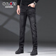 增致牛仔（zengzhi）男士彈力牛仔褲潮流休閑舒適百搭男裝長(cháng)褲 黑色 32碼