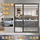 亞克力透明水晶板折疊推拉移門隱形廚房衛(wèi)生間廁所浴室隔斷免打孔 升級加厚透明移門（灰色邊框）