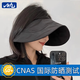 目丸空頂遮陽帽女防曬防紫外線可折疊大帽檐戶外時尚透氣太陽蛋卷帽子 黑色-蛋卷帽 【可折疊】