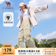 駱駝梭織工裝褲女2025春夏防潑水戶外休閑傘兵長(zhǎng)褲工裝褲女 C24CA66619，淡卡其，女 L