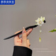慕思語(yǔ)（MUSIYU）古風(fēng)花朵流蘇發(fā)簪感女夏季丸子頭旗袍木質(zhì)盤發(fā)簪子氣質(zhì)發(fā) 木質(zhì)發(fā)簪-一朵蘭花A10-301