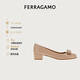 菲拉格慕（Ferragamo）女士骨色/米色Vara蝴蝶結高跟鞋 0753641_1D _ 65 禮物送女友