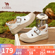 駱駝（CAMEL）羅馬涼鞋女簡約鏤空搭扣厚底包頭休閑涼鞋 L25M714018 米白 38 