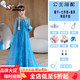 奧特曼愛莎公主裙子萬圣節(jié)兒童冰雪奇緣艾莎禮服裙女童秋愛沙高端連衣裙 裙子+七件套+面具+項鏈手鏈 160 身高150-160cm11-12歲