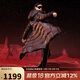坦博爾鵝絨黑金羽絨服女長款收腰連帽加厚保暖外套TD236890 黑色 165