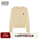 Teenie Weenie小熊女裝毛針織衫2025秋季新款簡(jiǎn)約時(shí)尚波點(diǎn)V領(lǐng)開(kāi)衫