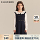 E·LAND KIDS衣戀早春新品女童復(fù)古優(yōu)雅假兩件長(zhǎng)袖連衣裙 Navy藏青色/59 140 cm