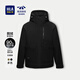 HLA海瀾之家羽絨服男極光鵝絨石墨烯連帽工裝風(fēng)外套男 黑色F5 L