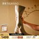 蹀愫（TIGRISSO）小奶皮】冬新款綿羊騎士不過(guò)膝顯腿長(cháng)保暖親膚高筒靴女TA43705-14 淺灰色 TA63705-14 37 235mm