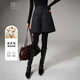 晚白【新品】冬款綿羊毛小個(gè)子穿搭裙褲氣質(zhì)高腰顯瘦毛呢短褲靴褲女 深灰色 28