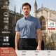 BrooksBrothers布克兄弟男士25早秋新款牛津紡刺繡logo短袖襯衫 4003-牛仔藍(lán) M