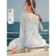 ELLE藍色亞麻寬松鏤空一字領(lǐng)針織衫女2025夏季新款慵懶感輕薄罩衫 淺藍 M