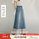 茵曼（INMAN）【萊賽爾】復古牛仔半身裙2025夏季新款高腰顯瘦a字中長(cháng)牛仔裙 牛仔藍【好評返現】 L