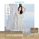 茵曼新中式流蘇盤(pán)扣襯衫兩件套夏季女裝刺繡吊帶裙套裝 梨花杏 S
