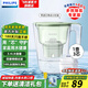 飛利浦（PHILIPS）過濾凈水器 家用濾水壺 凈水壺 AWP系列 綠色 廚房自來水過濾凈水器 3.4L大容量綠色 一壺3芯專家版
