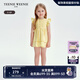 Teenie Weenie Kids小熊童裝25夏季新款女寶寶蕾絲純色飛袖連衣裙 黃色 100 cm