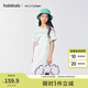 巴拉巴拉【miiiiichan IP】女童裙子兒童背帶裙2025夏牛仔假兩件 白色調(diào)00311 140