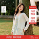 茵曼薄款微透彩絲針織2025夏女裝新款顯瘦長(zhǎng)袖開(kāi)衫上衣 白色 M