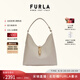 芙拉（FURLA）【七夕禮物】GOCCIA牛皮中號(hào)女士手提單肩包腋下包HOBO包流浪包 白色