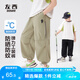 左西男童防蚊褲夏季薄工裝褲子2025新款兒童速干涼感長(zhǎng)褲 卡其色 140