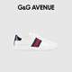 G&G AVENUE 1992法國G&G AVENUE輕奢潮牌男女商務(wù)小白鞋夏季透氣復古平底休閑板鞋 白色 36
