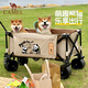 CAMEL戶外露營(yíng)車買菜車溜娃車遛狗車便攜營(yíng)地車野餐推車聚攏寬輪卡其色