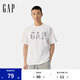 Gap男女裝2025夏季新款西部印花logo純棉短袖T恤寬松上衣729369 白色 L (175/96A) 亞洲尺碼