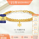 金至尊黃金手鏈花期INS風疊戴雙層鏈金珠999足金七夕禮物計價9.5克 