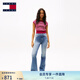 TOMMY JEANS25新款春夏女裝復(fù)古懷舊輕薄微彈修身垂墜微喇牛仔褲20030 牛仔藍(lán)1A5 26