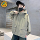 哈羅小黃鴨（G.DUCKKIDS）童裝男童春裝外套春秋款2025新款男孩中大童風(fēng)衣兒童春季洋氣炸街 卡其色 120 cm