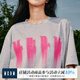 MEDM幻影l(fā)ogo短袖T恤男女同款夏季潮牌美式街頭嘻哈五分袖體恤衫 雪花灰（現(xiàn)貨） L