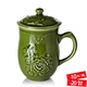 乾唐軒 【官方授權】活瓷杯月季高杯茶杯個(gè)人專(zhuān)用水杯陶瓷杯子品銘杯 耀洲綠