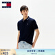 TOMMY JEANS【潮流鑲邊】25夏季男裝純棉珠地網(wǎng)眼商務(wù)翻領(lǐng)短袖T恤POLO20745 藏青色C1G L