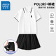 真維斯童裝兒童套裝夏季2025新款女童學(xué)院風(fēng)POLO衫男童團(tuán)服班服短袖t恤 女款【涼感防曬褲裙套裝】02 130 【推薦體重45-56斤】