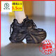 啄木鳥(niǎo)歐洲站老爹鞋女2025秋冬新款松糕厚底運動(dòng)潮鞋小個(gè)子內增高休閑鞋 黑色【品質(zhì)升級款】 37