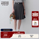 Teenie Weenie小熊女裝春夏休閑時(shí)尚高腰百褶半身裙可拆卸腰帶短裙 深灰色 S (160)
