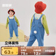 嘟嘟家兒童背帶褲秋季新品男童牛仔長褲時(shí)髦寶寶褲子休閑褲兒童衣服秋裝 牛仔藍(lán) 80