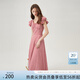 范思藍(lán)恩紅白格子約會(huì)連衣裙女2024夏季新款遮肉飛飛袖裙子12344 紅白格 M