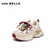 百麗（Belle）小滿(mǎn)同款厚底老爹鞋女童冬季新款商場(chǎng)同款童趣休閑鞋50603D85 米色-單里 34 (220mm)