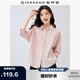 佐丹奴知識(shí)分子風(fēng)襯衫女純棉府綢破骨連肩中袖襯衣女05345463