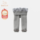 班喜迪嬰兒打底褲外穿加絨厚秋冬寶寶公主打底褲襪0-4歲兒童保暖褲冬裝 灰色 98 (XL) 3-4歲