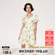 ONLY秋冬淑女V領(lǐng)短款泡泡袖碎花裙連衣裙女|123207143 H8H 紫色薔薇滿印 M (165) 84A