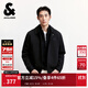 杰克·瓊斯（JACK&JONES）25年男裝秋季夾克男士拉鏈翻領(lǐng)短款外套男黑色針織休閑長(cháng)袖上衣 E43純黑色 S （170）