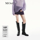 MO&Co.裙褲工裝風(fēng)低腰棉質(zhì)牛仔休閑短裙短褲MBD3SOT015摩安珂 紫芋色 M 27