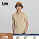 Lee標準版型小logo印花男翻領(lǐng)短袖polo衫 卡其色 常規(guī)  L 