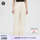 lululemon丨Stretch Woven 女士腰部褶邊闊腿褲 LW5HTOA 淺象牙白 L