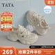 他她（TATA）厚底休閑老爹鞋女鞋復古透氣運動(dòng)鞋2025秋季新款 米/銀（網(wǎng)面款） 35